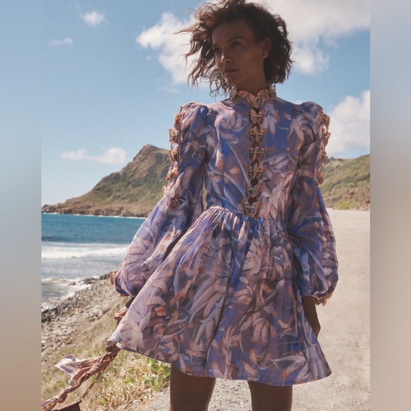 ZIMMERMANN Botanica Butterfly Mini Dress, Label Size 0, NWT - Picture 2 of 7